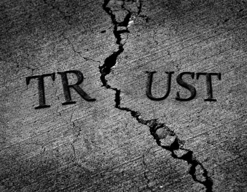 cracked cement image of trust